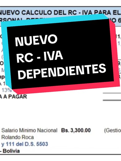 Nuevo cálculo del RC-IVA para el personal dependiente. (PLANILLA IMPOSITIVA) #fyp #contabilidad #Viral #tiktok #paratiiiiiiiiiiiiiiiiiiiiiiiiiiiiiii