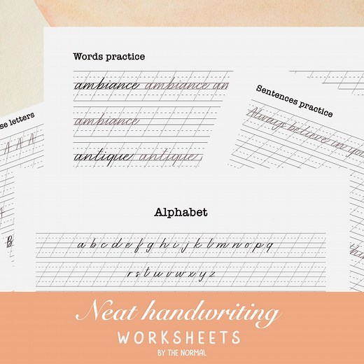Printable Neat Handwriting Practice: Alphabet, Words, Sentences (PDF) - Etsy