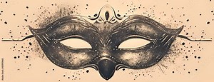 Carnival mask retro hand drawn sketch. vector simple illustration 4K Video