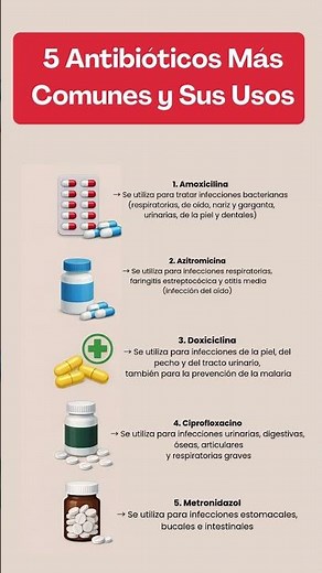 5 Antibióticos Más Comunes y Sus Usos | Guía Rápida de Salud