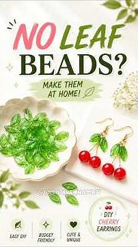 Making Leaf Beads at Home?! 😳 || DIY Cherry Earings 🍒 #shorts #diy #trending #viral