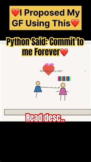 I Proposed💍 my GF using this python code❤️👩‍❤️‍👨#coding #codinglife #engaged #codinglife #nerd
