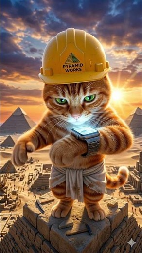 How the Pyramids Were ACTUALLY Built 🤫🐈 #youtubeshorts #cat #cartoon #usa