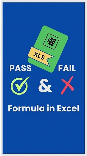 Pass & Fail Formula in Excel ✅ #exceltutorial