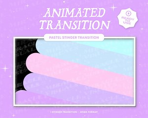 Pastel Stringer Transition for Twitch / Twitch Stream Stinger Transition / Kawaii / Pastel / Twitch /add-on Stream/ - Etsy