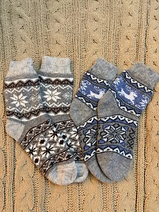 Fair Isle Wool Socks, Warm Winter Knit Socks, Gift for Her - Etsy UK