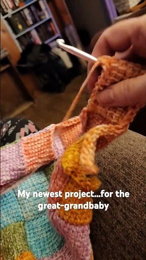 Tunisian Entrelac Crochet Blanket
