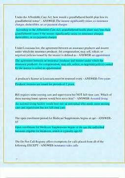 E2024 2025 XCEL TESTING SOLUTIONS LIFE AND HEALTH INSURANCE WEIGHTED EXAM WITH QUESTIONS & ANSWERS