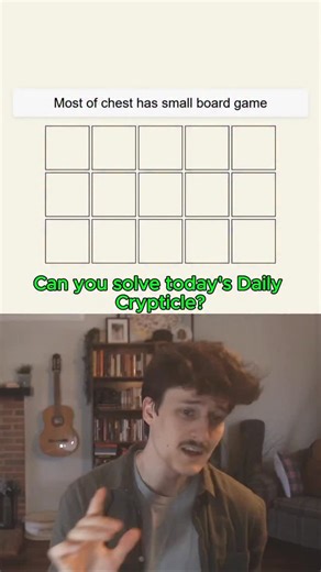 Daily Crypticle on Instagram: "Daily Crypticle Clue - Day 456 - Most of chest has small board game #crypticcrossword #wordgames #wordle #dailycrypticle #minutecryptic"