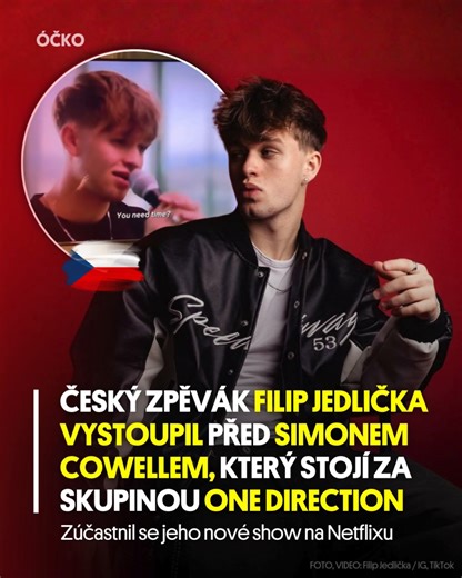 To je pecka! 🇨🇿 19letý Filip Jedlička z Prahy se zúčastnil nového pořadu slavného porotce Simona Cowella The Next Act na Netflixu. Simon Cowell dal před lety dohromady slavnou skupinu One Direction v soutěži X Factor a ve svém novém pořadu má za úkol totéž: sestavit nový boyband. Filip má momentálně venku svůj první singl s názvem Call Me When I’m Sober, který už teď zní světově. Držíme palce! ❤️ #filipjedlicka #thenextact #simoncowell #ockotv | ÓČKO