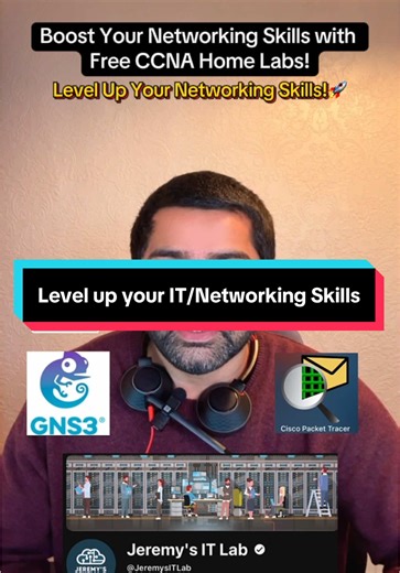 Boost Your Networking Skills with Free CCNA Home Labs! Want to pass the CCNA but don’t have access to expensive networking hardware? No worries! In this video, I explain why practicing on a home lab is crucial for mastering networking skills and how you can do it for FREE using software like Cisco Packet Tracer or GNS3. I also share a useful resource that provides step-by-step CCNA lectures and lab exercises, along with free lab files to practice—Jeremy’s IT Lab! ✅ Full CCNA course – FREE ✅ Step
