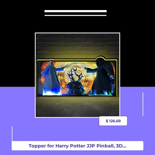 Step into the magic! 🧙‍♂️✨ Transform your Harry Potter JJP Pinball experience with our 3D Printed Lightbox. This incredible topper not only casts a stunning glow but is also USB powered and fully dimmable. Perfect for late-night gaming marathons or as a captivating display piece in your collection! 🎮💡 Immerse yourself in a world of enchantment as you play, bringing every moment to life with a flicker of light that adds warmth and charm to your space. Ready to elevate your gaming? Grab yours n