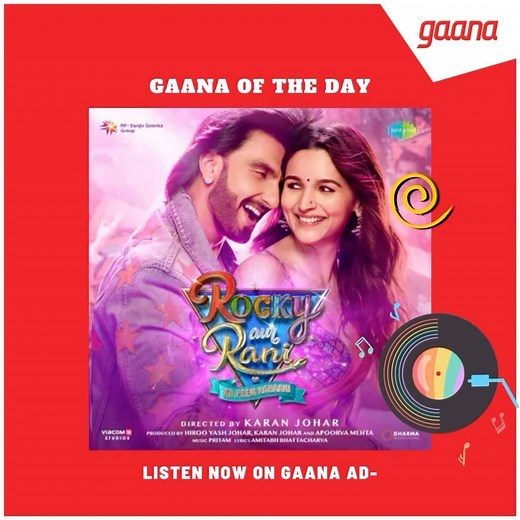 Now listen to your favourite #RockyAurRaniKiPremKahani tracks on Gaana, ad-free. 😎 @saregama_official on Gaana now 💯 . . . #bollywood #rockyaurranikipremkahani #aliabhatt #ranveersingh #whatjhumka #gaana #bassbajnachahiyegaana | Gaana