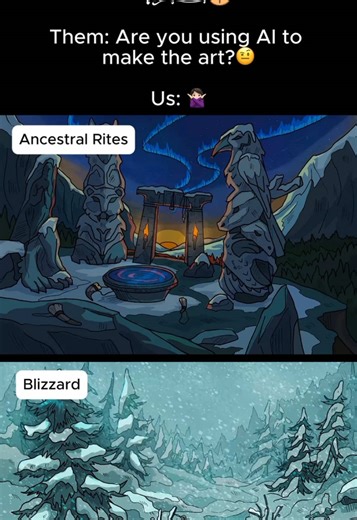 Real artist and musicians made, and it shows!🎨🎶 All credits for each scene displayed in-app! Download Pocket Bard free on the IOS/Google Play store, and add seamless immersion to your next trrpg session😋 ▶️ currently playing “Ancestral Rites”, part of our Northern Collection composed in collaboration with ASKII #dnd5e #dndart #dnd #ttrpg #dndtok
