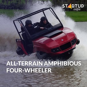 This amphibious UTV transforms from off-road warrior to water-ready ripper in just a few seconds. | Startup Selfie