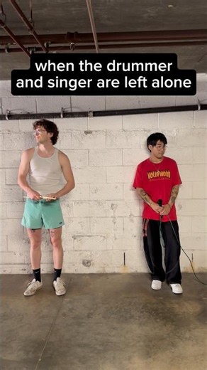 When the drummer and singer are left alone #bandhumor #bandmemes #drummer #singer