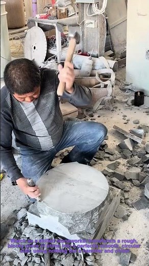 Stone Carving Turning Rough Rock into a Smooth Slab