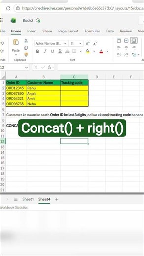 Excel CONCAT + RIGHT Tutorial | Combine Text & Extract Last Characters Easily
