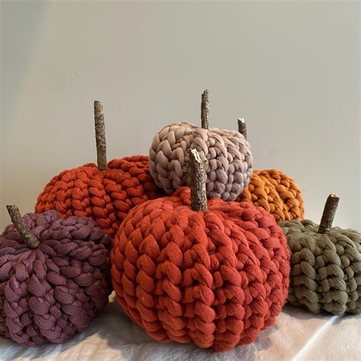 Handmade Stuffed Pumpkins Custom Fall Decor Rustic Farmhouse Table Decor Yarn Pumpkin - Etsy