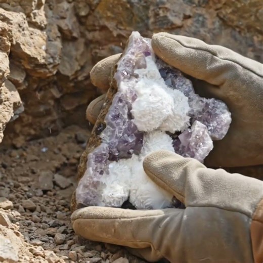66G MORDENITE ON AMETHYST GEODE MATRIX MINERAL SPECIMEN INDIA #crystals #naturalamethyst #shorts