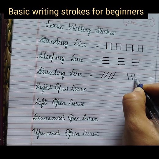 How to learn basic writing strokes for beginners#handwriting