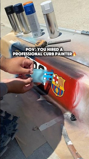 They Hired A Professional 💥 Learn how to curb paint, step by step. #curbpainting #diy #address