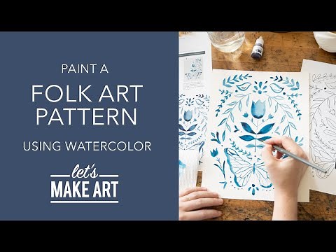 Let's Paint Folk Art Pattern | Easy Watercolor Painting by Sarah Cray of Let's Make Art