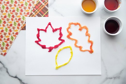 Leaf Salt Painting (with Free Printable) - The Best Ideas for Kids