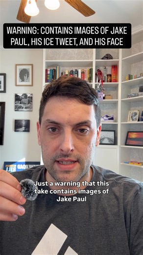 Disclaimer: contains images of @jakepaul. And his stupid f***ing face. #ice #jakepaul #immigrantsarewelcomehere #news #comedy