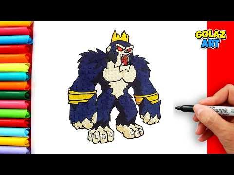 How to Draw the Gorilla King from STEAL AN EGG on Roblox | Golaz Art