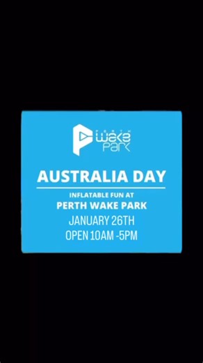 ONE DAY ONLY = 26 JANUARY. 💛💚 Round up your friends and try master a lap on the main cable with your biggest, most extravagant inflatable from 1pm - 2pm (BYO inflatables) Open from 10am - 5pm. Perth Wake Park offers wakeboarding and kneeboarding. Perfect for beginners and FUN for the whole family! Beginners - Learn to wakeboard on our specific beginner cable with the ‘CABLE WAKEBOARD INTRO’ ticket. Bookings are essential as we take a maximum 8 participants per session. Bookings are available d