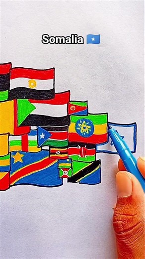 Draw Flag Map of Somalia 🇸🇴 #somalia