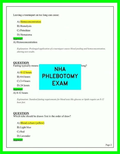 NHA PHLEBOTOMY EXAM 2026: Updated Practice Questions and Verified Study Guide for Success