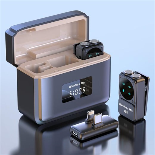 [$12.86] Q12 Type-C / 8 Pin 2 in 1 Lavalier Wireless Microphone, Model:U-shaped RX