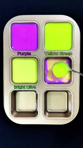 Create 4 colors from 2 colors: Purple + Yellow Green #asmr #mix #colormixing #colors #relaxing