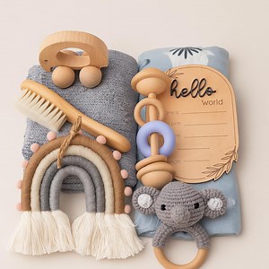 Unisex Baby Gift Set, Birth Mom’s Present, Handmade Toys, Crochet Elephant - Etsy