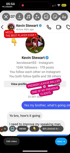One of the celebrity clients I have worked with kevin Stewart former Liverpool player | Warren Inspire Ryan