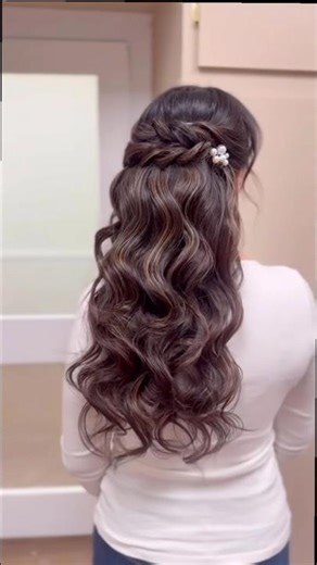 Viral Half Up Half Down Hairstyle 💕 Easy Twisted Waves Hair Tutorial #hairstyle