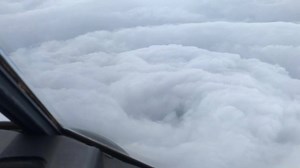 Incredible view of the exact center of #HurricaneIrma by #ReserveCitizenAirman Capt. Phil Blancher. The Air Force Reserve Hurricane Hunters will continue to fly until the storm makes landfall, collecting critical data for the NOAA NWS National Hurricane Center. | AF Reserve Hurricane Hunters