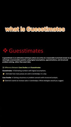 what is Guesstimates in 10 sec #guesstimates #dataanalytics
