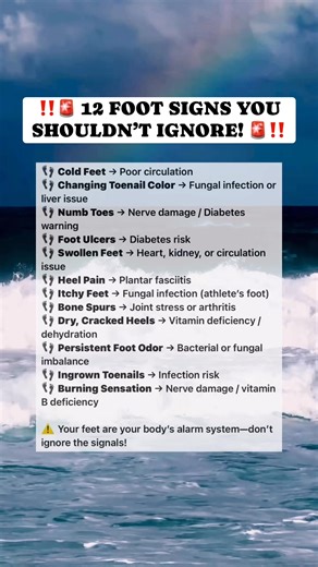 60K views · 139 reactions |  12 FOOT SIGNS YOU SHOULDN’T IGNORE! #FootHealth #HealthyFeet #WellnessTips #HealthAwareness #BodySignals #HealthFacts | Graham Kath | Facebook