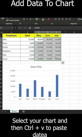 How to Add Data to a Chart in Excel | Easy & Quick #excel #exceltips