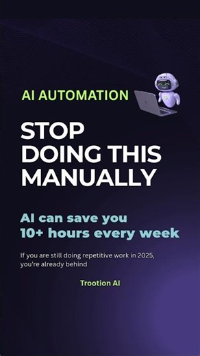 AI automation is no longer optional ✨ What would you automate first? #ai #artificialintelligence