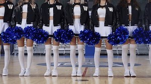 Cheerleaders Wearing White Tights Black-white Uniforms Stock Footage Video (100% Royalty-free) 1100565339 | Shutterstock
