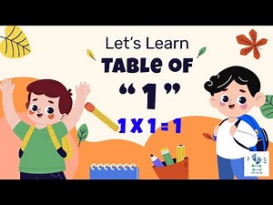 Learn Table of 1 for Kids | Fun Multiplication Song 🎵 | Easy Math Learning #tables #kids #learning