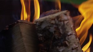 Free stock video - Burning logs slow motion 4k 06