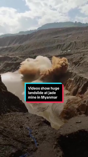 Workers filmed the moment part of jade mine in #Myanmar collapsed causing a deadly #landslide that killed dozens of miners. #rainfall #extremeclimate #weather #Hpakant #mining #extremeweather