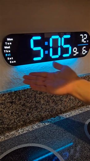 FIRST TIME IN BANGLADESH 🇧🇩 👉 The 16" Large LED Wall Clock is finally here! Not just a clock – it’s a full smart upgrade for your room. ✅ 9 Color Options Auto Brightness ✅ Shows Time, Date, Week & Temperature ✅ Dual Alarms Snooze Remote Control & More! ✨ Perfect for Bedroom, Office, Living Room – anywhere! | Wonder Friday