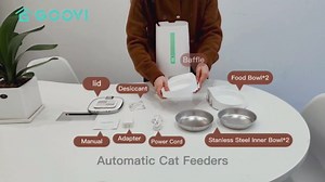 GOOVI Automatic Cat Feeders, Timed Dog Feeder 4L Programmable Control 1-10 Meals Pet Dry Food Dispenser with Desiccant Bag for Cats and Small Medium Dogs, Dual Power Supply