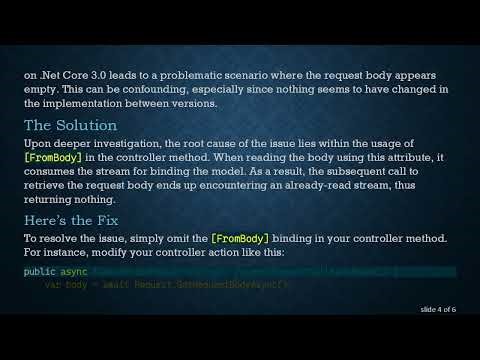 Fixing the Empty Request Body Issue in .Net Core 3.0